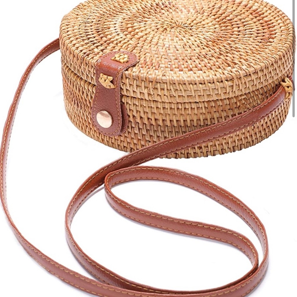 Urban Outfitters Woven Crossbody Bag with Brown Strap